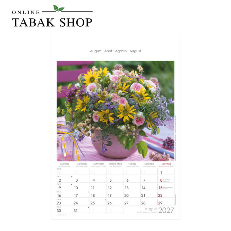 Blumen (Wandkalender) August