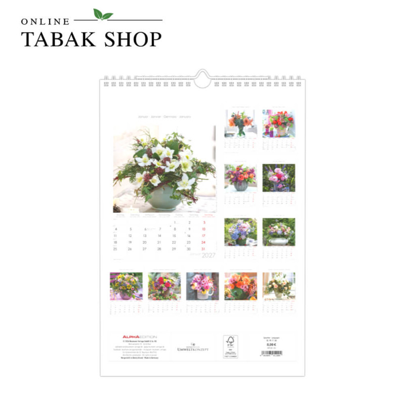 Blumen (Wandkalender) Rückseite