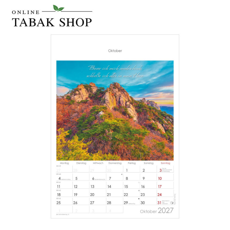 Auszeit für die Seele (Wandkalender) Oktober