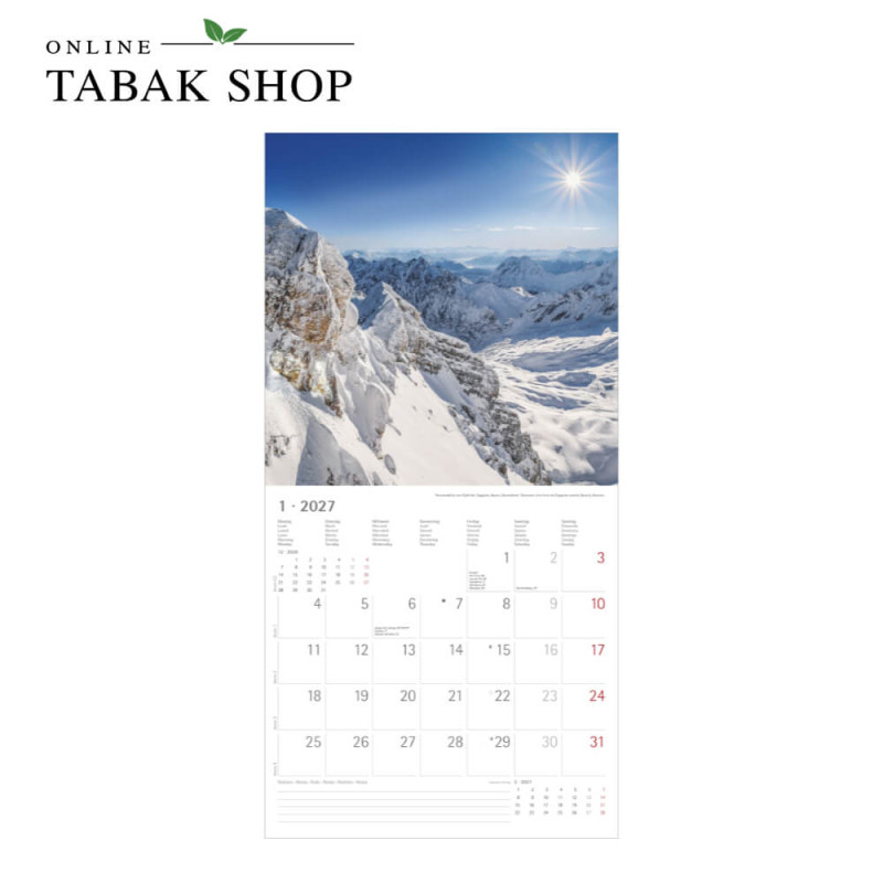 Alpen (Wandkalender) Januar