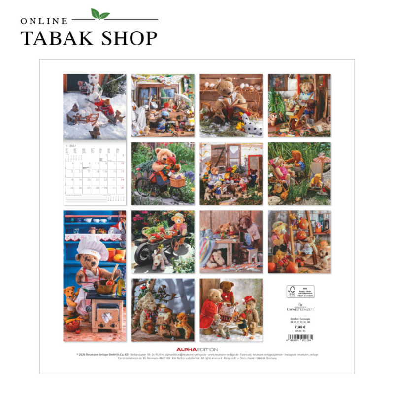 Teddy (Wandkalender) Rückseite