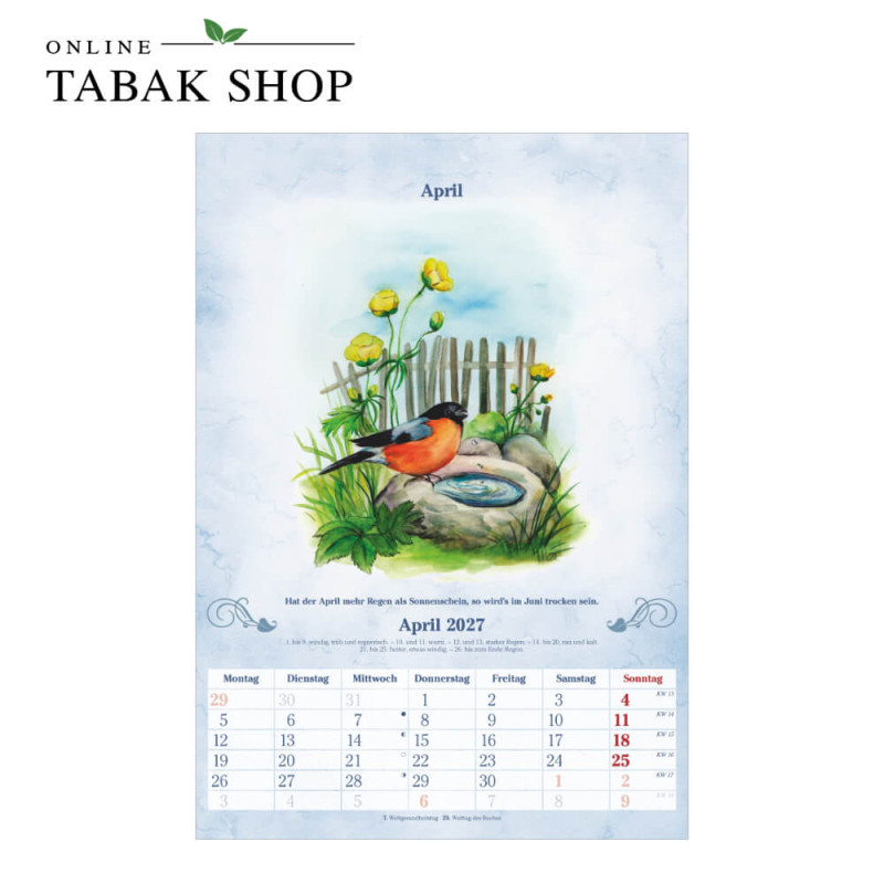 100-jähriger Kalender (Wandkalender) April