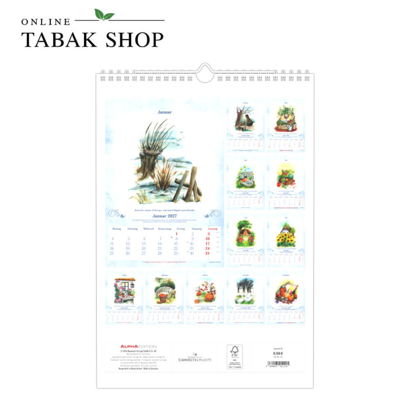 100-jähriger Kalender (Wandkalender) Rückseite