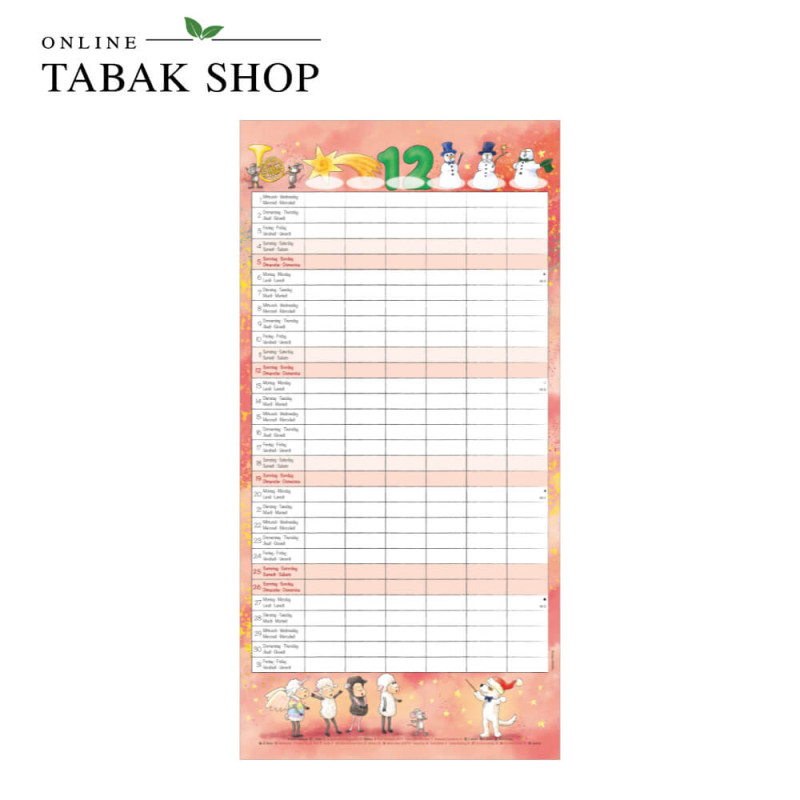 Familienplaner Cartoon (Wandkalender) Dezember