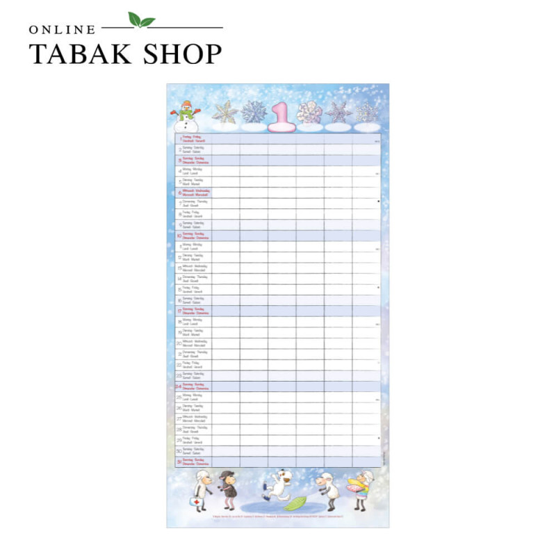 Familienplaner Cartoon (Wandkalender) Januar