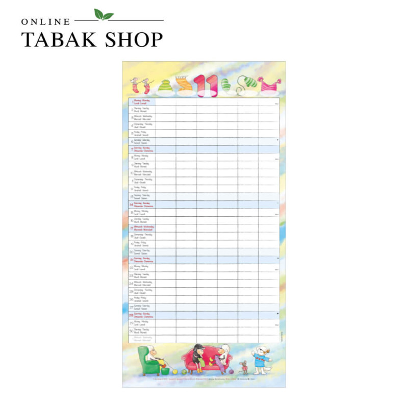 Familienplaner Cartoon (Wandkalender) November