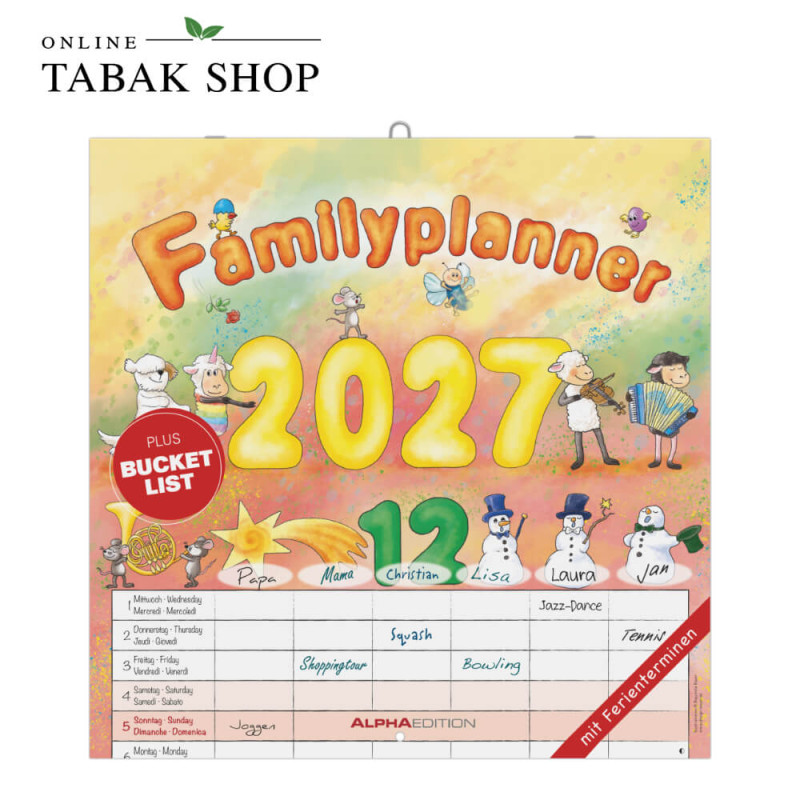 Familienplaner Cartoon (Wandkalender)