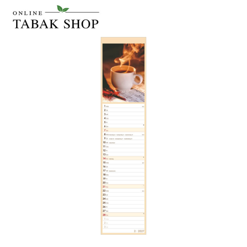 Küchenplaner Kaffee (Streifenplaner/Streifenkalender für die Wand) Februar