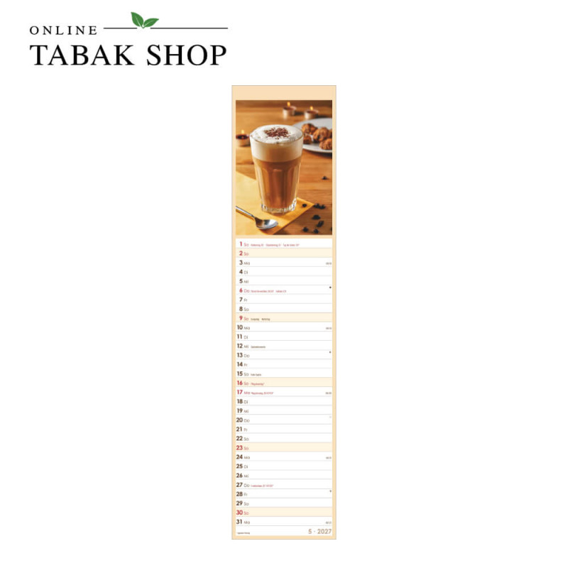 Küchenplaner Kaffee (Streifenplaner/Streifenkalender für die Wand) Mai