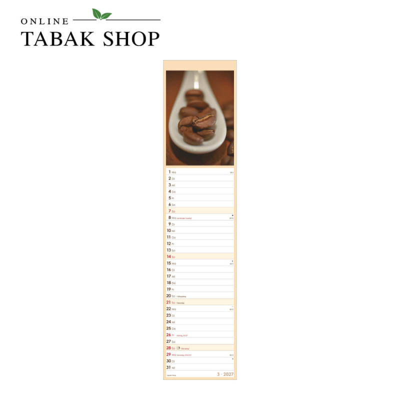Küchenplaner Kaffee (Streifenplaner/Streifenkalender für die Wand) März