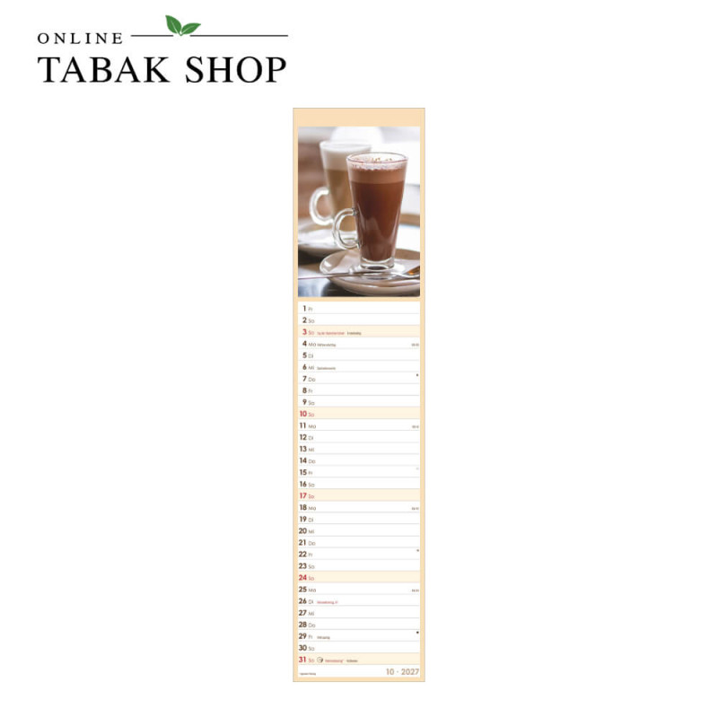 Küchenplaner Kaffee (Streifenplaner/Streifenkalender für die Wand) Oktober