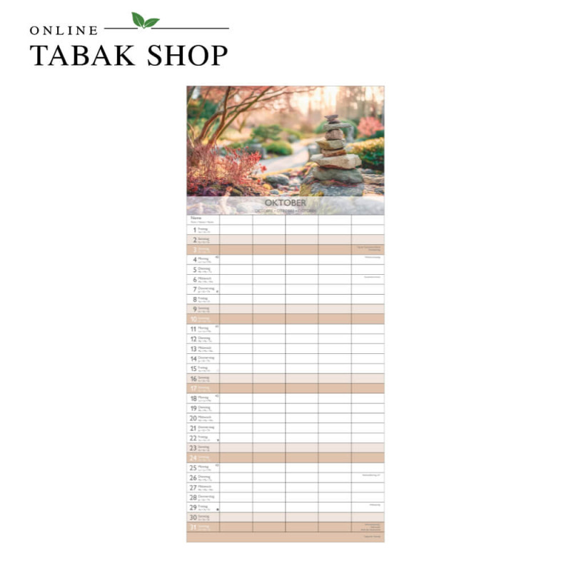 Zen (Wandkalender) Oktober