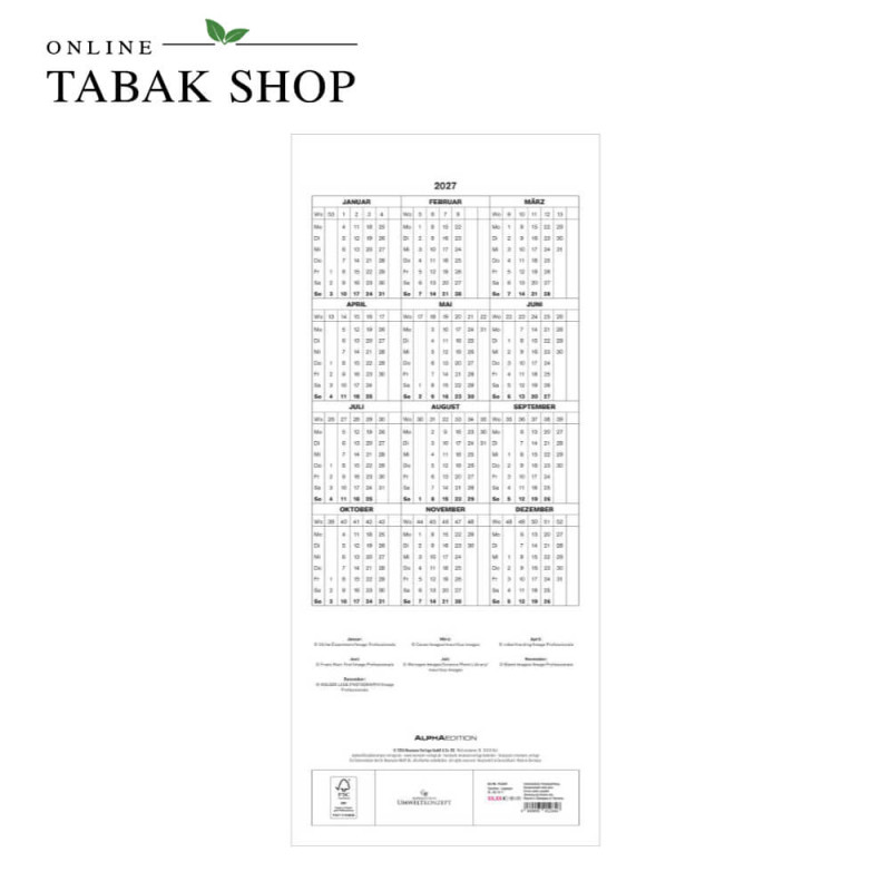 Zen (Wandkalender) Rückseite
