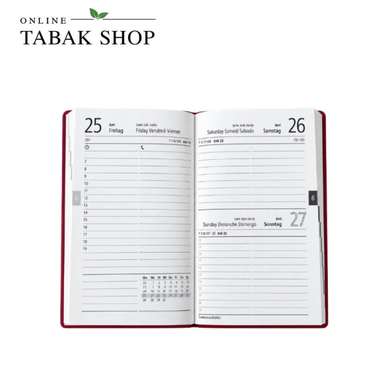 Taschenkalender 1T/1S Zettler farblich sortiert (Taschenkalender)
