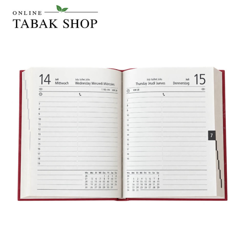 Taschenkalender Blauer Engel 1T/1S Zettler farblich sortiert (Taschekalender) Inhalt