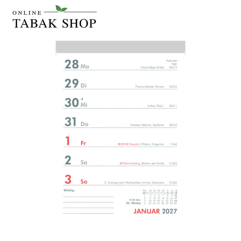 Wochenabreißkalender (Abreißkalender)