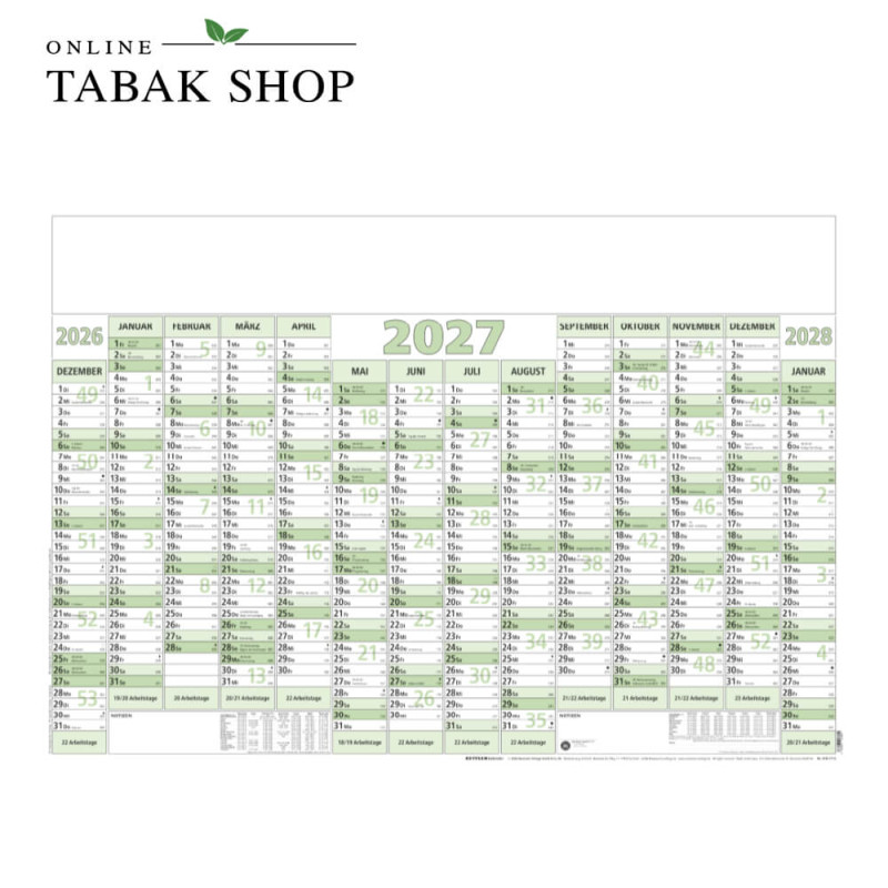 Zettler Plakatkalender 14 Monate Blauer Engel gerollt 2027