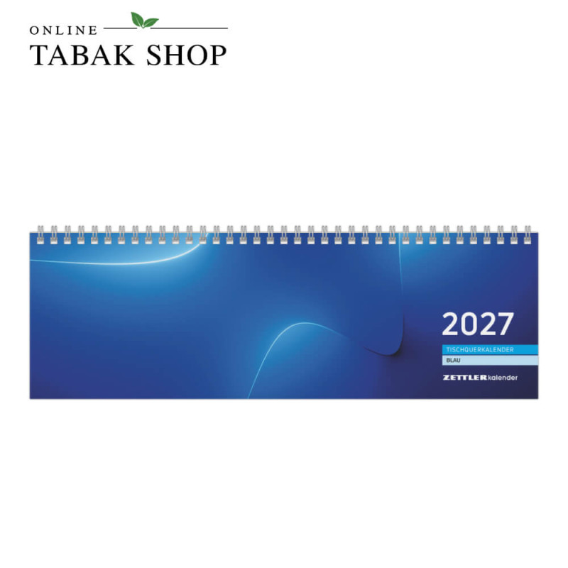 Tischquerkalender 2027 blau Zettler 1W-2S