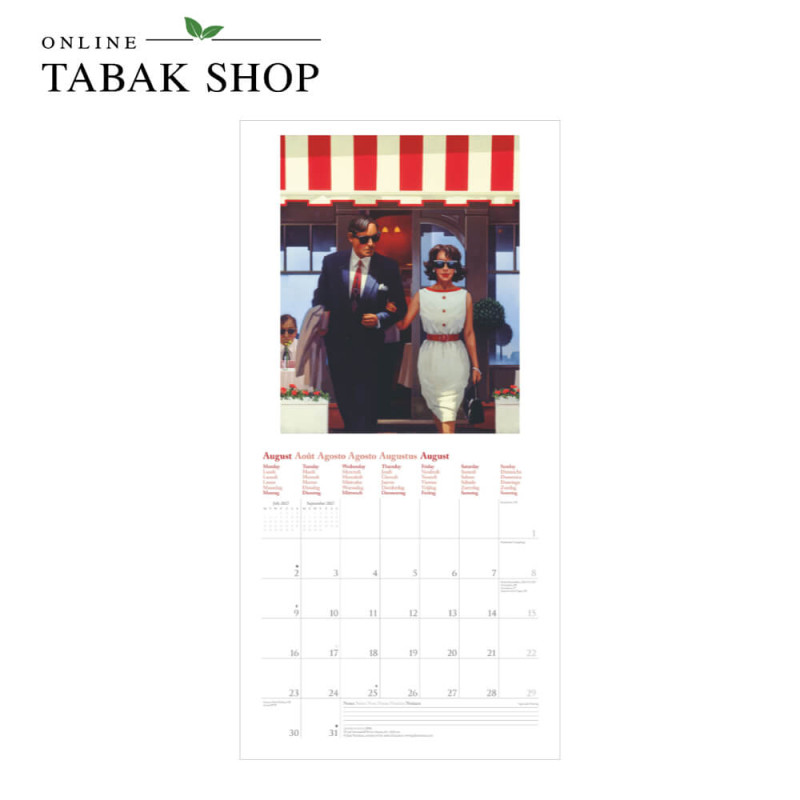 teNeues Jack Vettriano Kalender 2027 mit Kunstdrucken August
