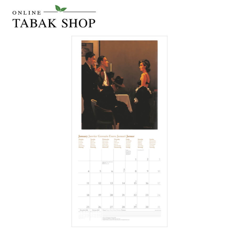 teNeues Jack Vettriano Kalender 2027 mit Kunstdrucken Januar