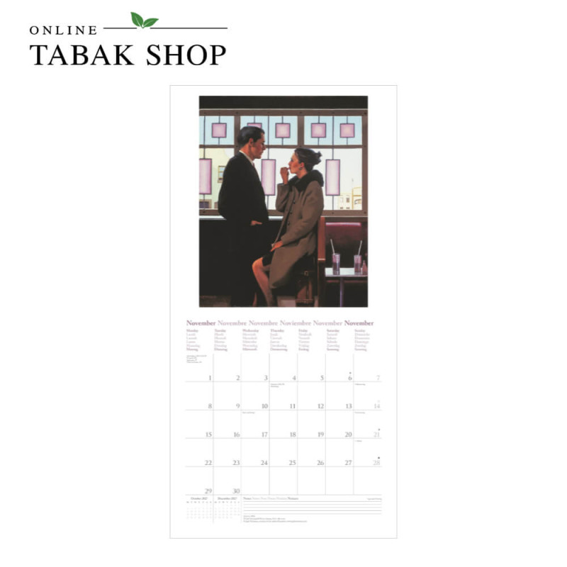 teNeues Jack Vettriano Kalender 2027 mit Kunstdrucken November