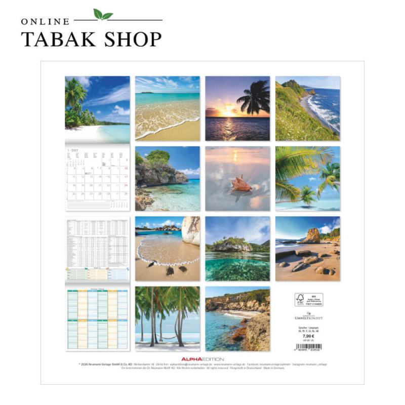 Alpha Edition Summer Dreams Kalender 2027 als Wandkalender Rückseite