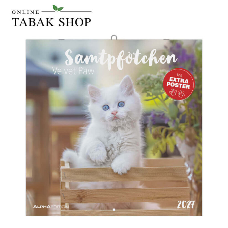 Alpha Edition Katzenkalender 2027 Samtpfötchen mit Poster