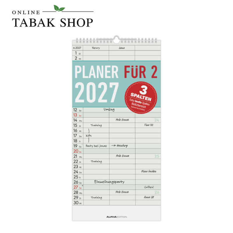 Alpha Edition Planer für Zwei Familienplaner 2027