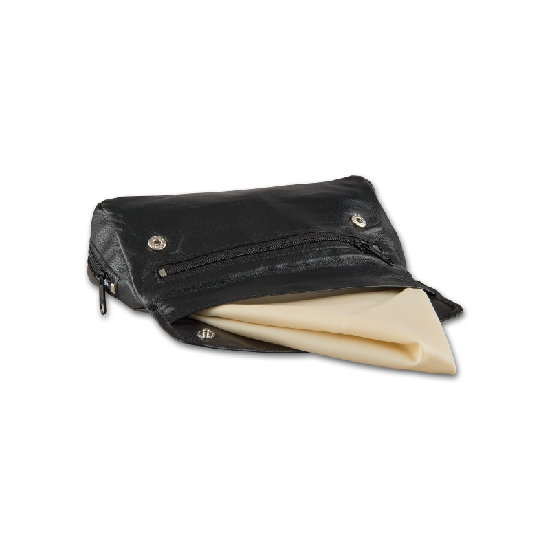 Tabak-Kombibeutel 2er Leder Rind-Nappa schwarz