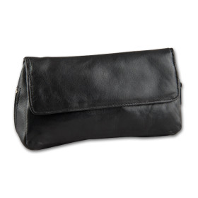 Tabak-Kombibeutel 2er Leder Rind-Nappa schwarz