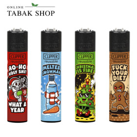 CLIPPER X-Mas Slogan 2 - Feuerzeuge 4er Set