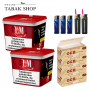 L&M Red Volumen Tabak Super Box (2 x 220g) + 1.250 OCB Organic Hülsen + 3 Feuerzeuge + 2 Sturmfeuerzeuge