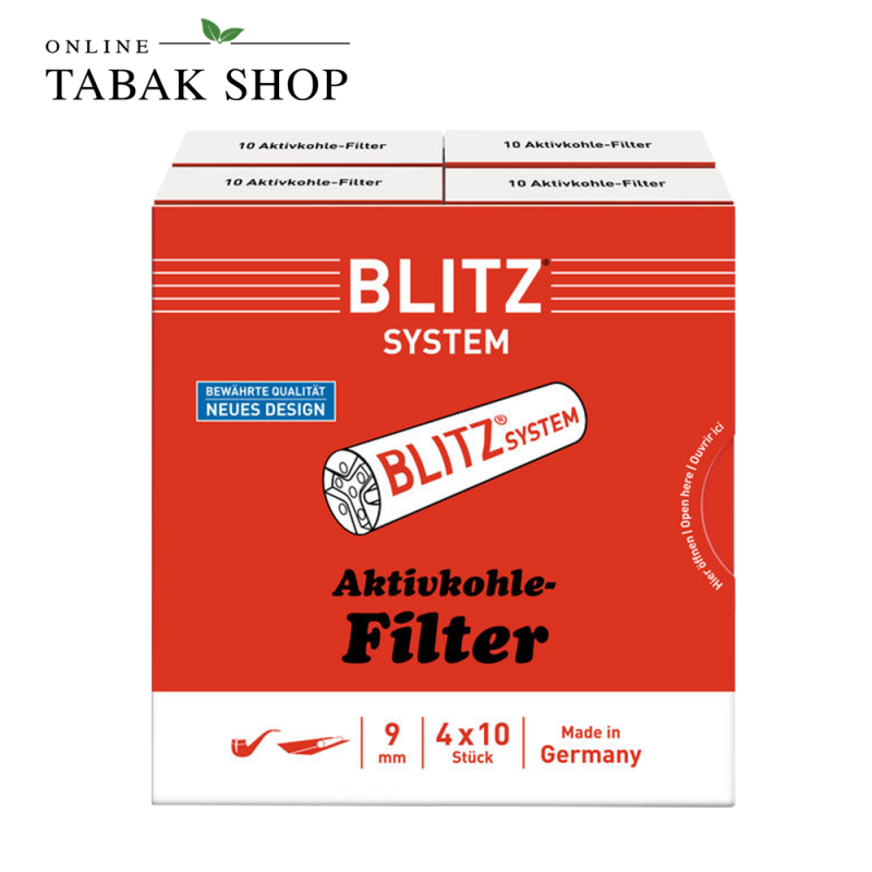 Blitz Aktivkohle Filter 9mm (4 x 10er) Packung