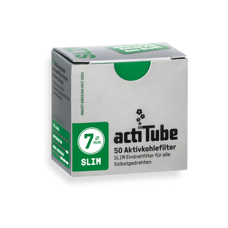 ActiTube Aktivkohlefilter 50er, Slim 7.0 mm Ø 4