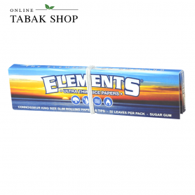 Elements Connoisseur King Size Slim 1x32 Blättchen aus Reispapier + Tips - 2,20 €
