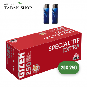 Gizeh Special Tip EXTRA Hülsen (20x 250) + 2 Feuerzeuge - 29,95 €