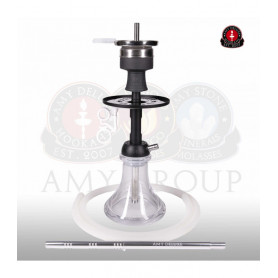 Amy Deluxe Shisha 116.03 Alu Mini Bag Clear (mit Tasche) (Matt schwarze Säule) (45cm)