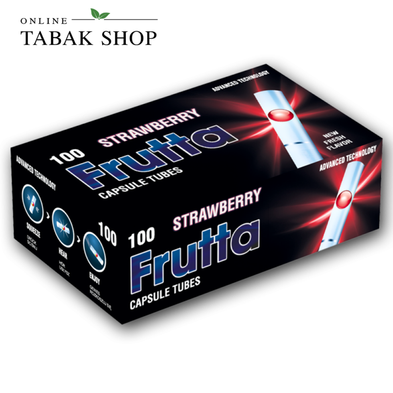 FRUTTA Click Hülsen "Strawberry" (Erdbeere) Filterhülse mit Aromakapsel 100er Schachtel