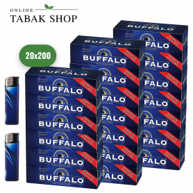 Buffalo Premium Standart Hülsen 20x200er (4000 Hülsen) + 2 Feuerzeuge - 21,95 €