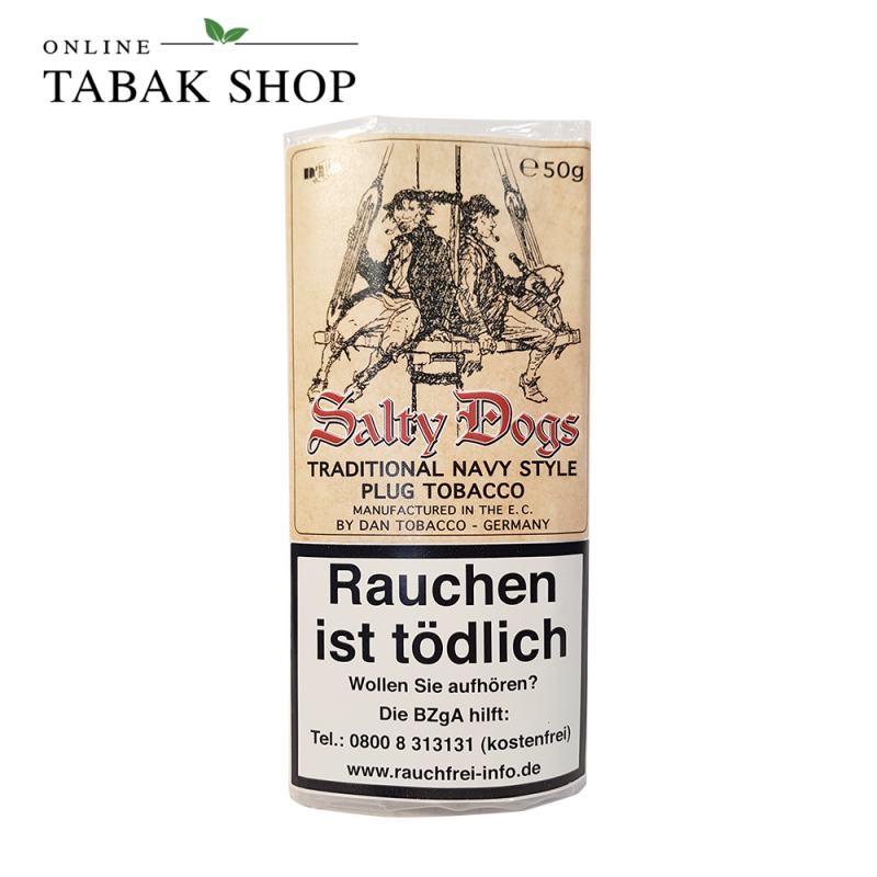 SALTY DOGS Pfeifentabak Plug Tobacco 50g Packung
