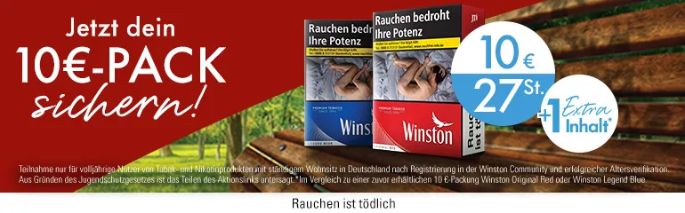 Winston Probierpackung Zigaretten gratis erhalten