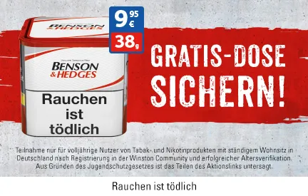 Benson & Hedges Tabak Gratis Dose