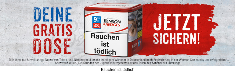 Benson & Hedges gratis Dose sichern