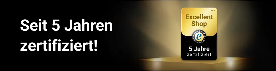 Trusted Shops 5 Jahre Zertifizierung - Excellent Shop