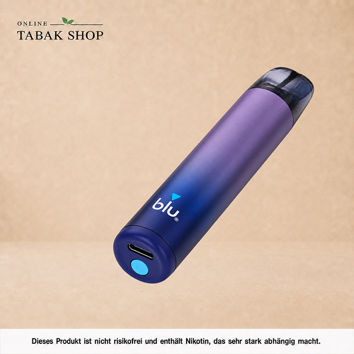 blu bar vape liegend mit sichtbarem USB-C Anschluss