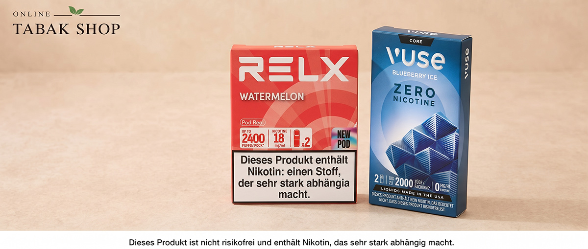 Packungsdetail mit gut lesbarer Nikotinangabe in mg/ml