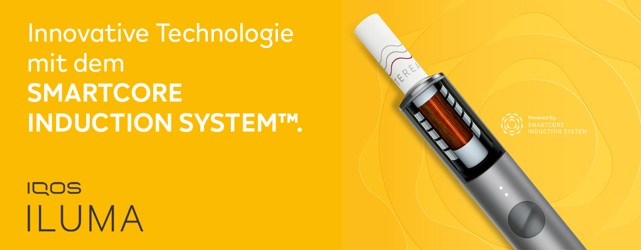 So funktioniert das IQOS SMARTCORE INDUCTION SYSTEM™ Infografik zur Funktionsweise der IQOS Induktionstechnologie mit TEREA Stick.