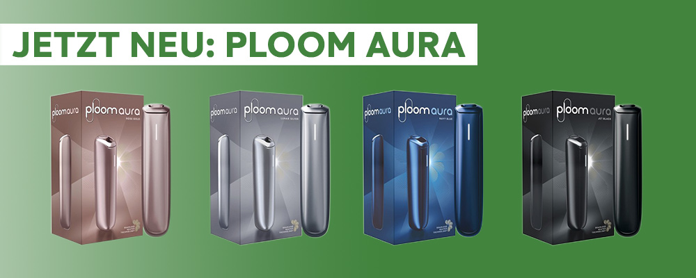 Ab Oktober 2025: PLOOM Aura Jet Black, Navy Blue, Lunar Silver, Rose Gold PLOOM Aura Tabakerhitzer Modelle