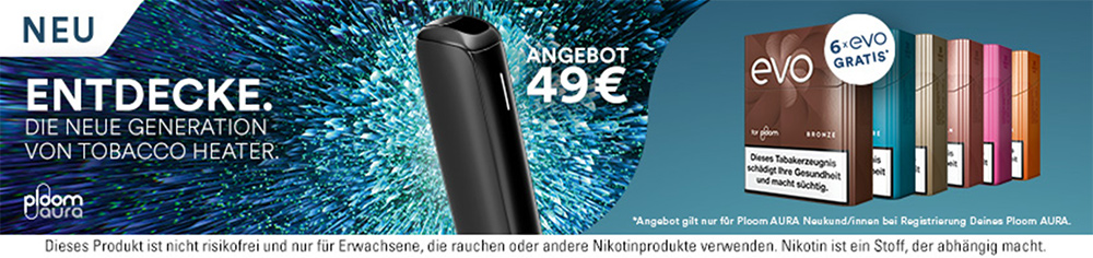 PLOOM kaufen und 120 EVO Sticks gratis erhalten PLOOM Tabakerhitzer kaufen + 120 kostenlose EVO Sticks sichern