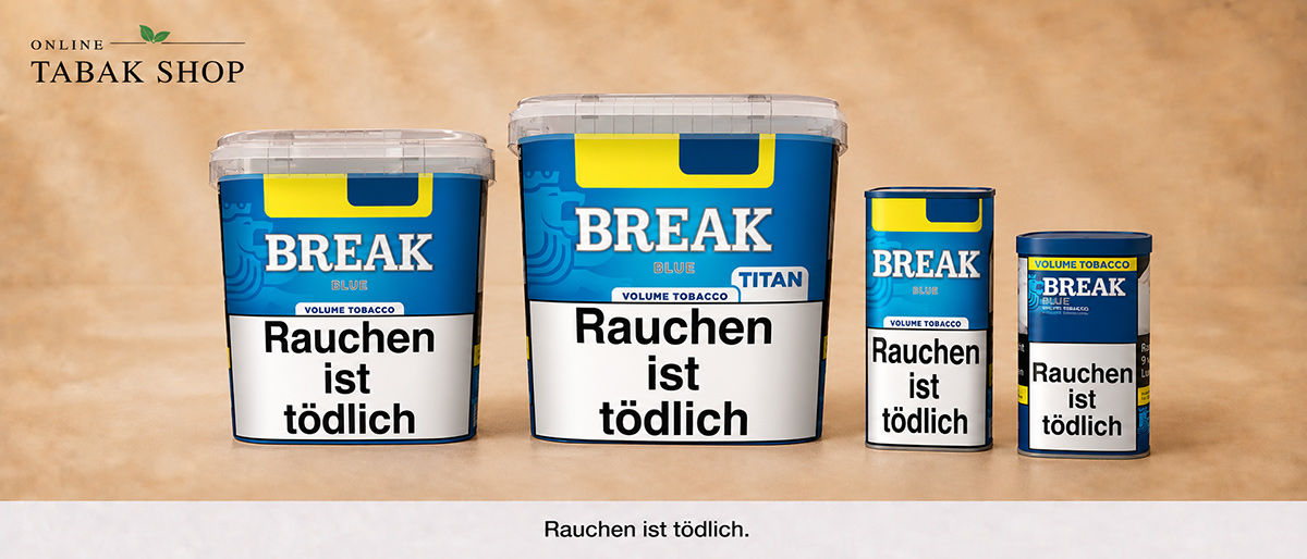 Break Tabak Blau in Dose und Eimer